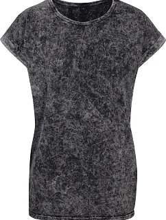 Build your Brand BY 053 Dámske tričko „Acid Wash“ 56.0053 tmavošedá biela