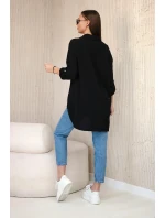 Bavlnená mušelínová košeľa oversize čierna Bavlnená mušelínová košeľa oversize čierna