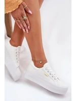 Trampki Damskie Na Platformie Lee Cooper LCW-25-31-3450L Białe