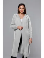 Svetlosivý dlhý vlnený prehoz cez oblečenie typu alpaka s kapucňou (M105-1) Svetlosivý dlhý vlnený prehoz cez oblečenie typu alpaka s kapucňou (M105-1)