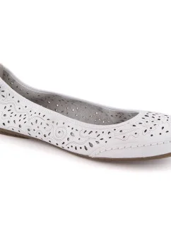 Pohodlná kožená poltopánka Rieker W RKR649 white