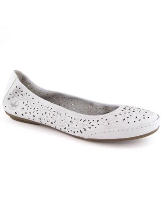 Pohodlná kožená poltopánka Rieker W RKR649 white