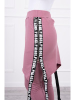 Nohavice/oblek s nápisom selfie tmavo ružové
