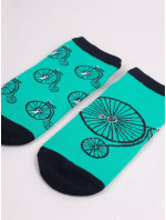 Yoclub členok Funny bavlnené ponožky vzory farby zelená
