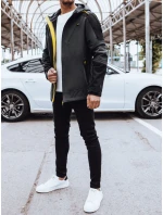 Pánsky softshell s kapucňou tmavosivý FashionStreet TX4468 Pánsky softshell s kapucňou tmavosivý FashionStreet TX4468