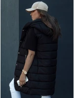 Dámska dlhá prešívaná vesta s kapucňou CHESTER čierna FashionStreet TY4535 Dámska dlhá prešívaná vesta s kapucňou CHESTER čierna FashionStreet TY4535