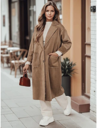 Dámsky oversize kabát AVELINNI dlhý béžový FashionStreet NY0694