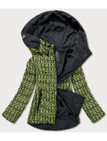 Čierno-zelená dámska vzorovaná bunda (W711)