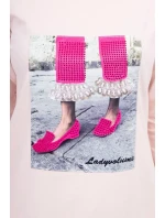 3D grafické šaty so zirkónmi v ružovej farbe 3D grafické šaty so zirkónmi v ružovej farbe