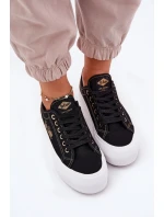 Dámske textilné tenisky na platforme Lee Cooper LCW-25-31-3431L black Dámske textilné tenisky na platforme Lee Cooper LCW-25-31-3431L black