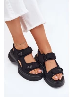 Dámske sandále so zlatými detailmi Black Luvira Dámske sandále so zlatými detailmi Black Luvira