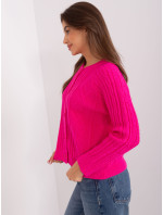 Fuksiový dámsky sveter s káblami