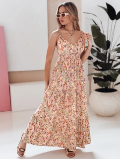 FLORALUSH kvetinové červenofialové maxi šaty FashionStreet EY2637