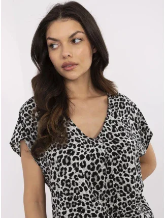 Blúzka D73771M11171B sivá čierna