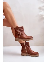 Dámske kožené členkové topánky Lewski Brown Dámske kožené členkové topánky Lewski Brown