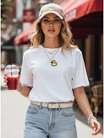 Dámske tričko s aplikáciou MIA ROSE ecru FashionStreet RY2254 Dámske tričko s aplikáciou MIA ROSE ecru FashionStreet RY2254