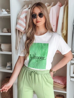 Dámske biele tričko LAMOUR FashionStreet RY2586