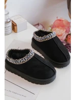 Kapcie Dziecięce Wsuwane Ocieplane Czarne Olivane