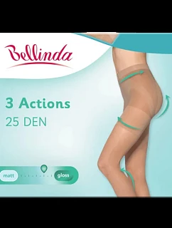 Dámske tvarujúce pančuchy 3 ACTIONS 25 den Black - BELLINDA