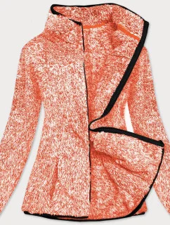 Oranžová melanžová dámska plyšová mikina (HH009-48)