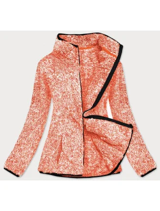 Oranžová melanžová dámska plyšová mikina (HH009-48)