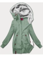 Šedo-zelená hladká dámska mikina s kapucňou LHD (AMG169) Šedo-zelená hladká dámska mikina s kapucňou LHD (AMG169)