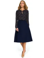 S133 Midi sukňa áčkového strihu - čierna