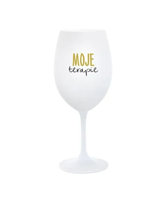 MOJE TERAPIE - bílá  sklenice na víno 350 ml