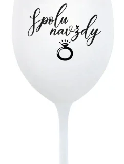 SPOLU NAVŽDY - bílá sklenice na víno 350 ml
