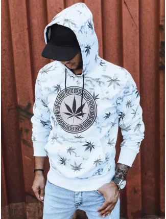 Pánska biela mikina s potlačou FashionStreet BX5323