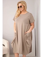 Dámske bavlnené šaty Plus Size s vreckami Fango