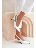 Lakierowane Szpilki Z Odkrytą Piętą Białe Filona