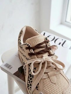 Semišové kožené dámske tenisky Big Star TT274549 beige