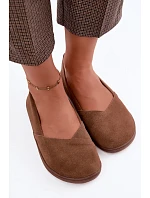 Dámske barefoot balerínky z prírodného semišu, hnedé, Mirelia Dámske barefoot balerínky z prírodného semišu, hnedé, Mirelia