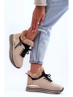 Dámske športové členkové topánky 21-Q99 model 185656 Beige with black - Step in style