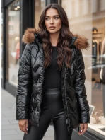Dámska zimná bunda s kožušinou LANE black FashionStreet TY4515z Dámska zimná bunda s kožušinou LANE black FashionStreet TY4515z