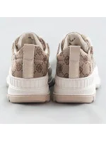 Svetlo béžové tenisky trampky s vyššou podrážkou (S067)