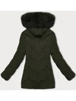 Dámska plus size zimná bunda s kapucňou S'west khaki (B8300-11) Dámska plus size zimná bunda s kapucňou S'west khaki (B8300-11)