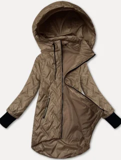 Ľahká dámska bunda v ťavej farbe s odnímateľnou kapucňou S'West (B8371-12)