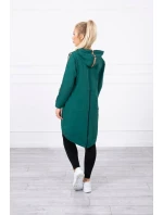 Mikina so zipsom na chrbte zelená