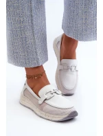 Damskie Skórzane Mokasyny D&A TW210 Białe