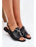 Kožené ploché sandále Zazoo 2898 black