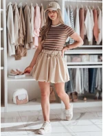 Dámska mini sukňa PUFFELLA light beige FashionStreet CY0503