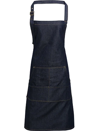 Premier PR 126 Džínsová zástera s náprsenkou 39.0126 indigo denim