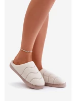 Futrzane Ciepłe Kapcie Damskie Beżowe Vamirae