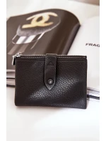 Eko Skórzany Portfel Damski Czarny Bronica