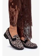 Zamszowe Mokasyny Damskie Panterka Vinceza 66792 Szare