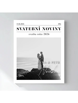 Personalizovaný magický fotob obraz v ráme – 40x50 – svadobné noviny Personalizovaný magický fotob obraz v ráme – 40x50 – svadobné noviny