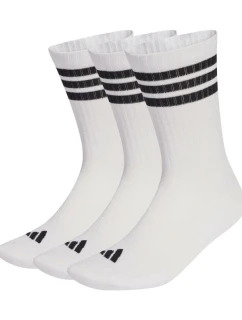 Adidas 3-Stripes Cushioned Sportswear Crew 3 páry bielych a čiernych ponožiek JZ0532