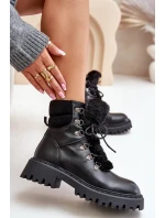 Ocieplane Botki Trapery Na Zamek Z Eko Skóry Czarne Willatta